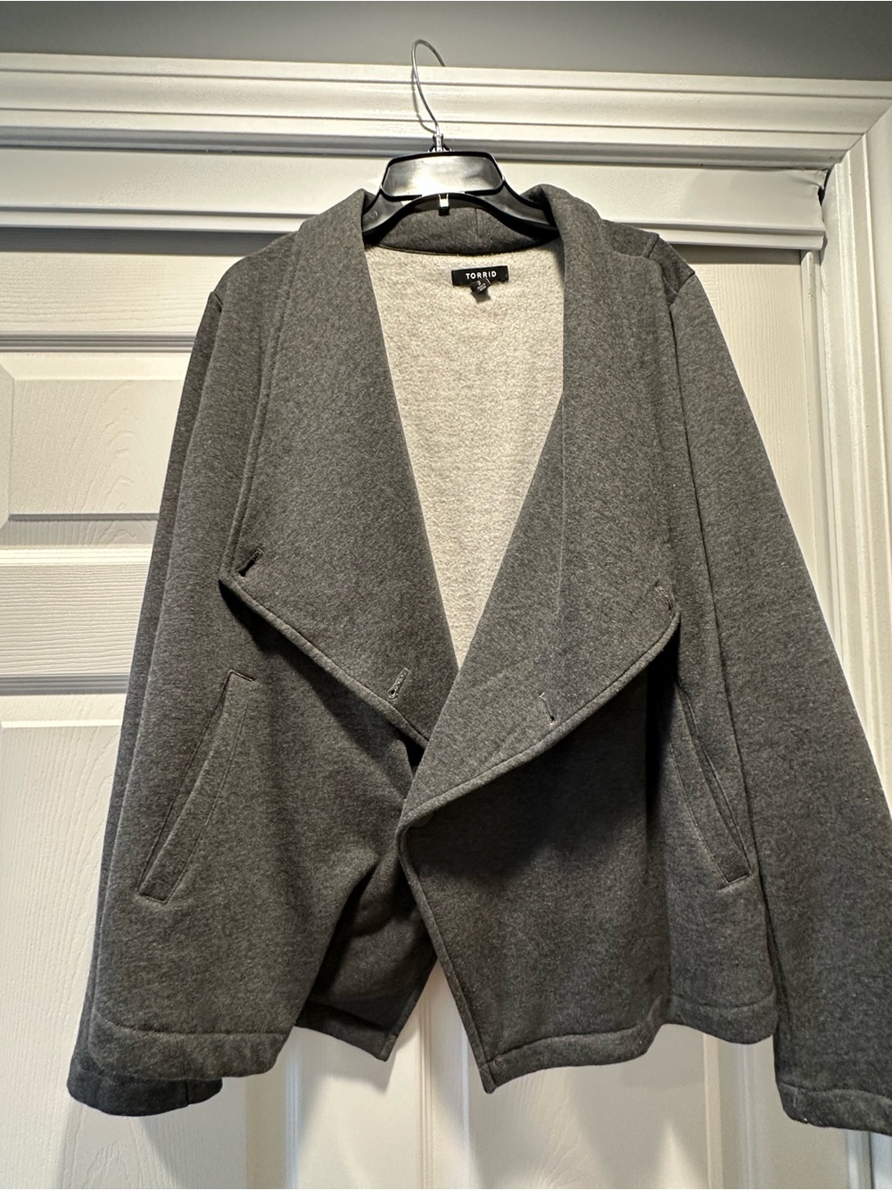 Torrid Light Gray Cozy Fleece Jacket Size 2